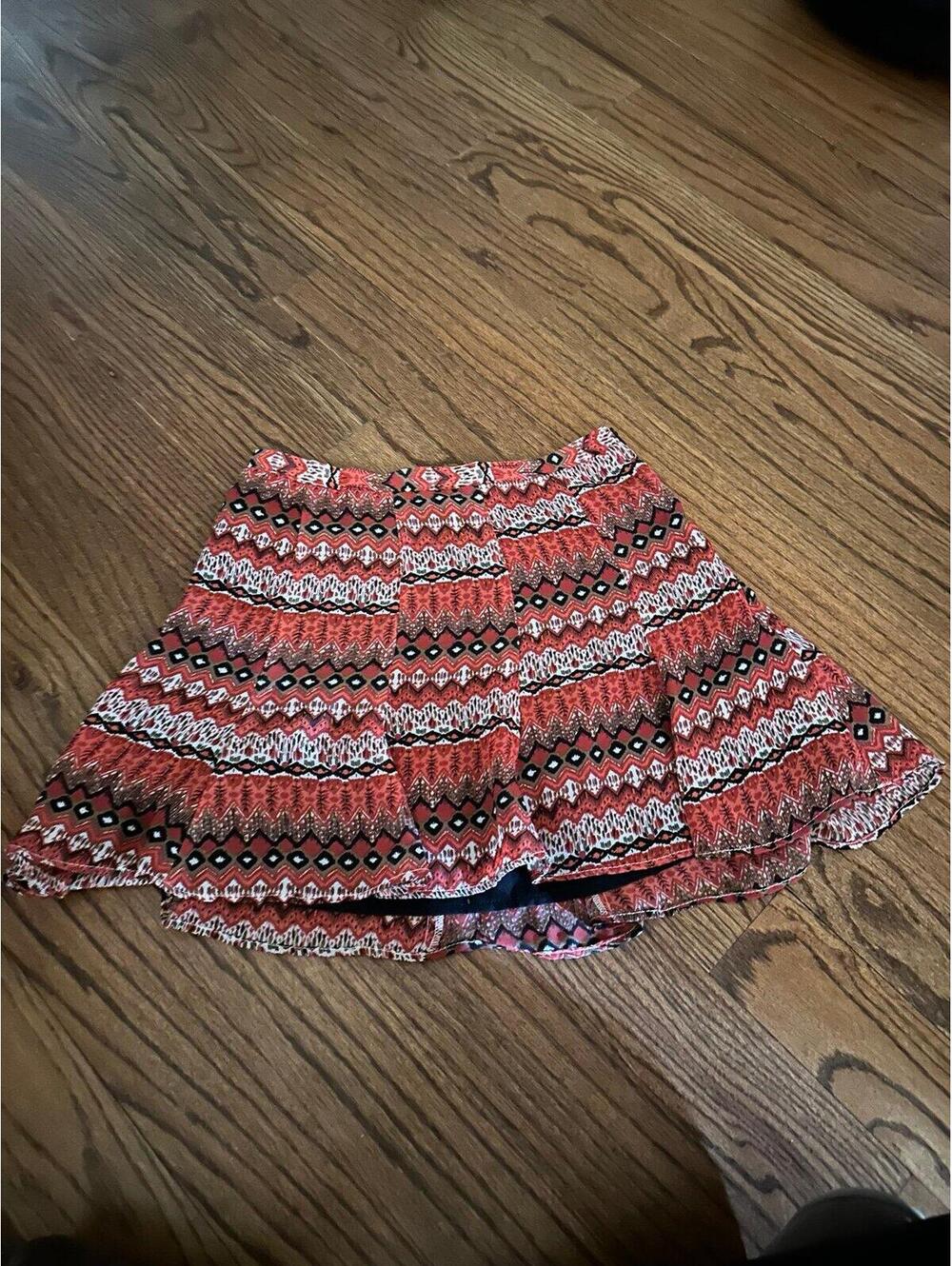 show me your mumu skater skirt red print